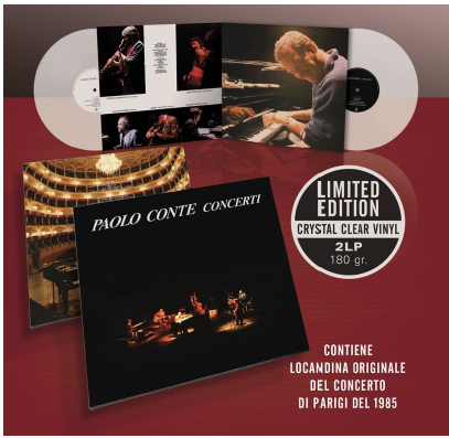 PAOLO CONTE CONCERTI Esce domani, venerdì 2 ottobre, in doppio vinile da collezione e in edizione limitata Crystal Clear Vinyl il primo leggendario album dal vivo dell’artista