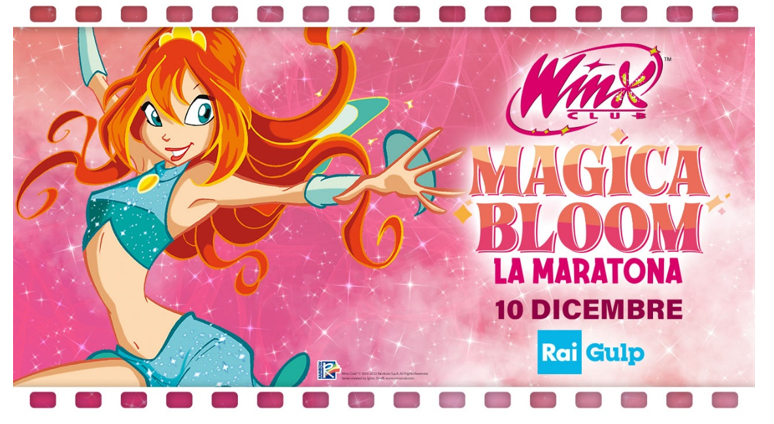 WINX, MAGICA BLOOM-LA MARATONA: RAI celebra con maratona tv il 10/12 compleanno della leader delle fatine di Iginio Straffi. Evento in occasione dei 18 anni di Winx Club