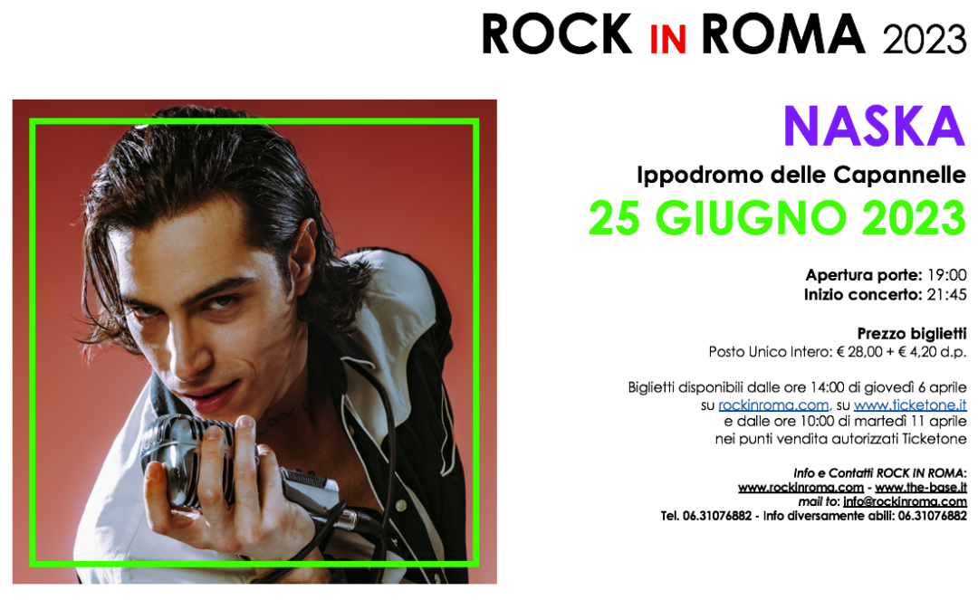 ROCK IN ROMA: NASKA live il 25 giugno 2023 all’Ippodromo delle Capannelle