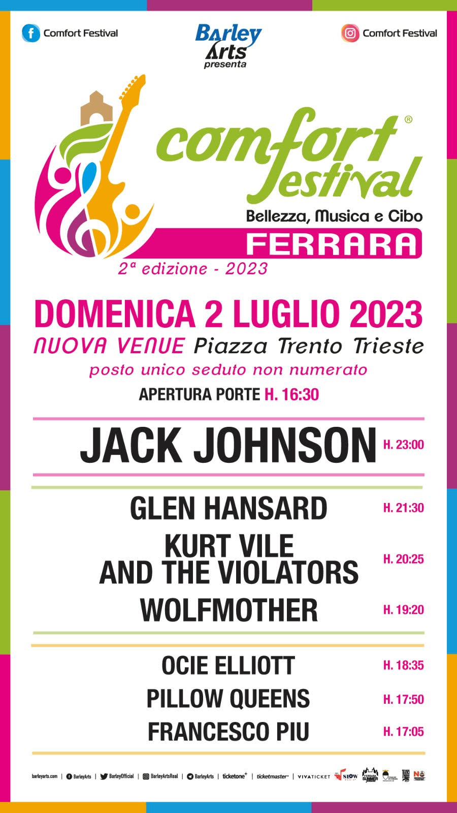 COMFORT FESTIVAL, cambio location: il 2 luglio a Ferrara (Piazza Trento Trieste) un’intera giornata all’insegna della grande musica rock