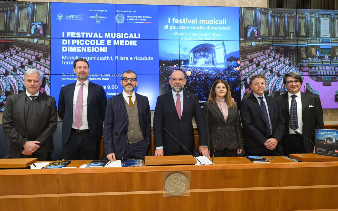 Presentata in Senato la prima ricerca dell’Osservatorio sull’Industria e gli Eventi Musicali. Lo studio realizzato dalla Sapienza Università di Roma con il sostegno di Assomusica