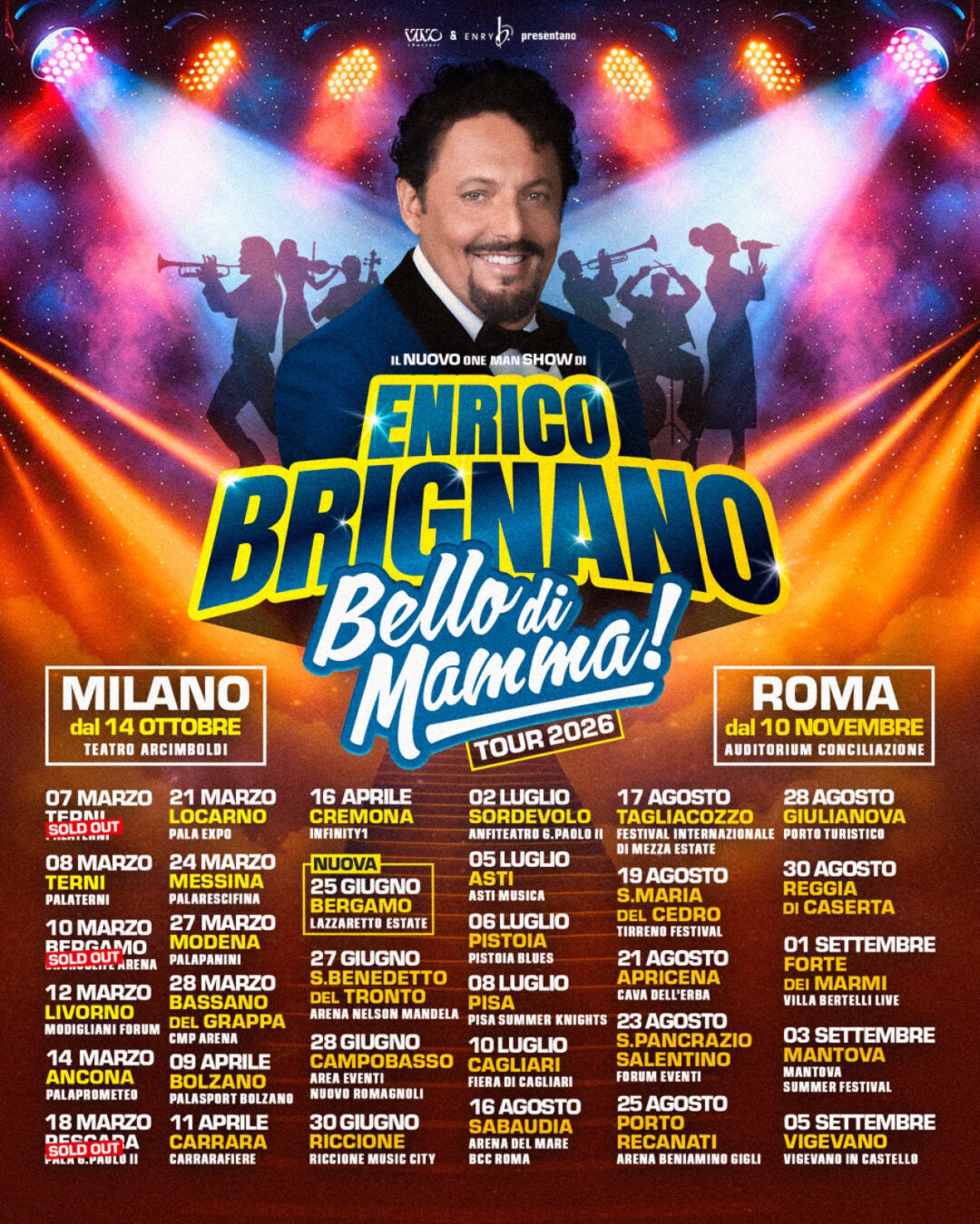 ENRICO BRIGNANO: il one man show ‘Bello di mamma!’ dal 25 giugno nelle più belle arene estive