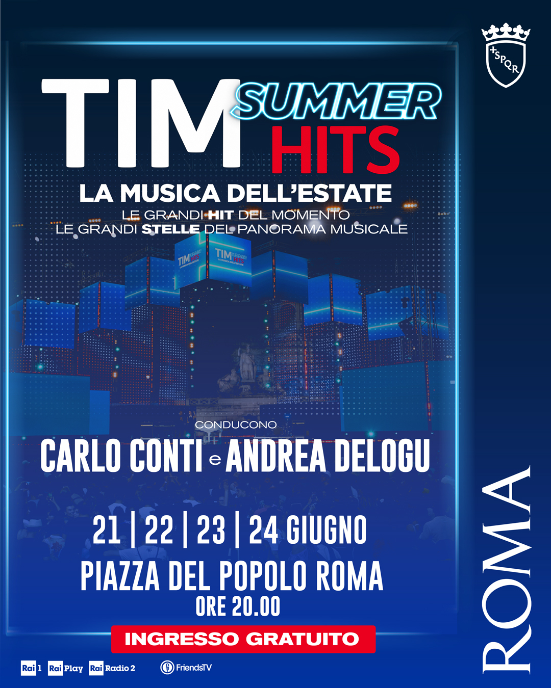 TIM SUMMER HITS 2026. L’ESTATE COMINCIA DA ROMA: DATE E CONDUZIONE