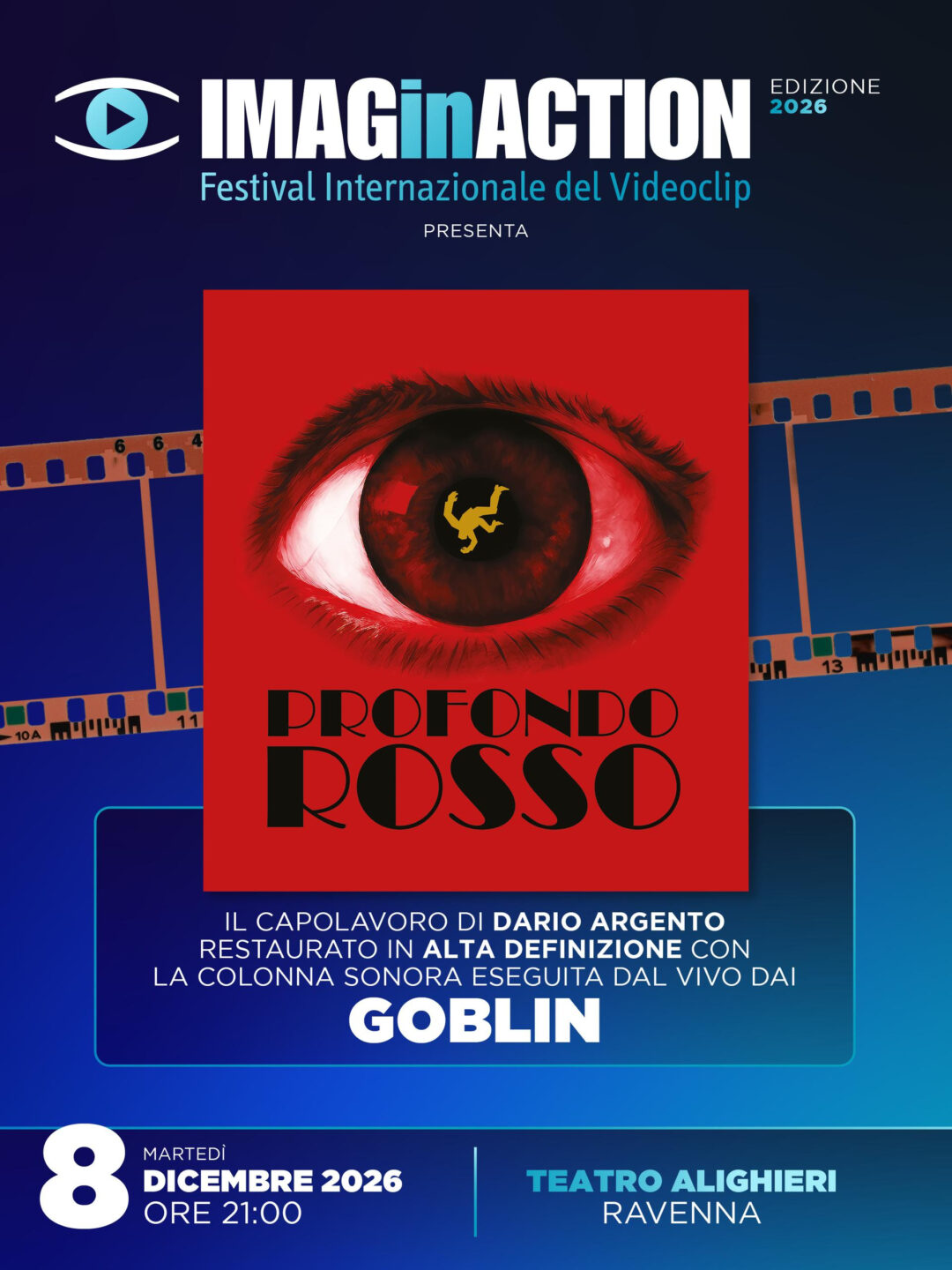 IMAGinACTION 2026, “PROFONDO ROSSO” e i GOBLIN dal vivo l’8 dicembre al Teatro Alighieri di Ravenna
